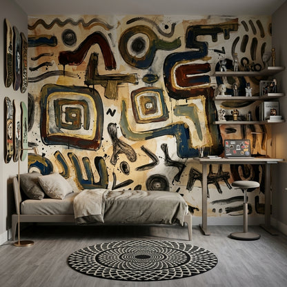 Painterly Wallpaper Abstract Geometric Wall Mural