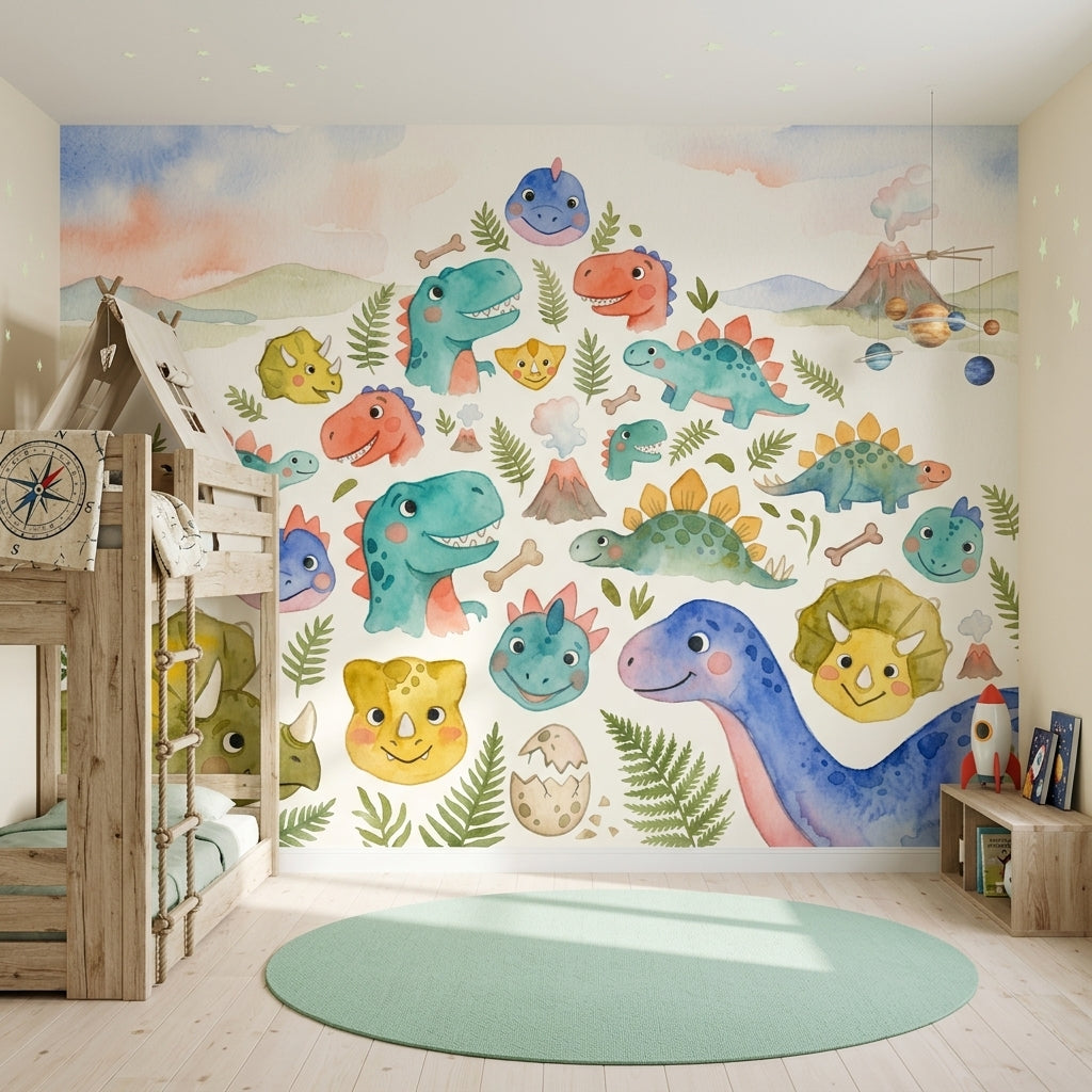 White Background Wallpaper Nursery Kids Removable Wall Decor