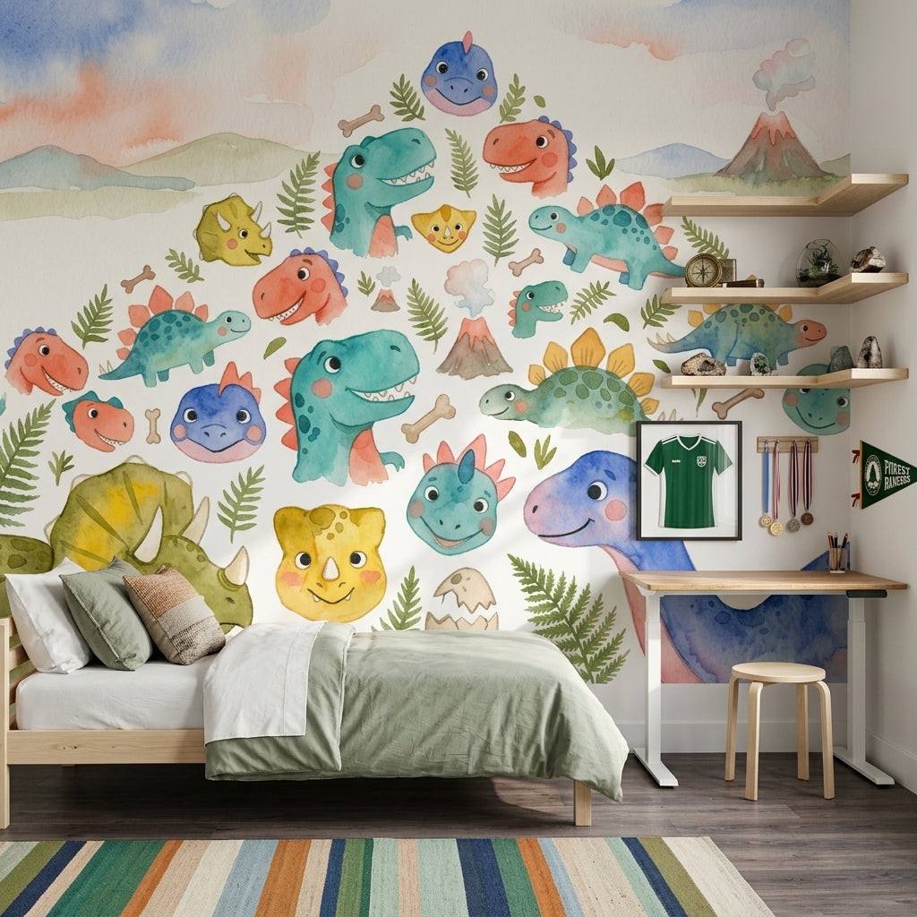 White Background Wallpaper Nursery Kids Removable Wall Decor