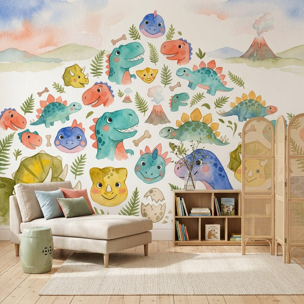 White Background Wallpaper Nursery Kids Removable Wall Decor