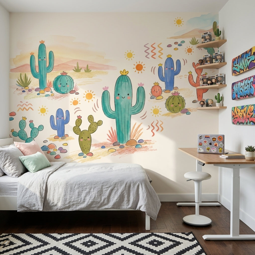 Desert Wallpaper Cactus Southwestern Removable Wall Decor