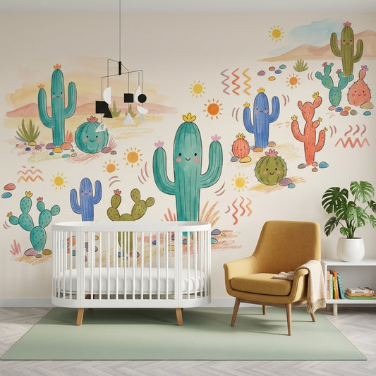 Desert Wallpaper Cactus Southwestern Removable Wall Decor