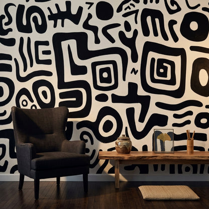 Abstract Wallpaper Bold Graphic Modern Wall Mural