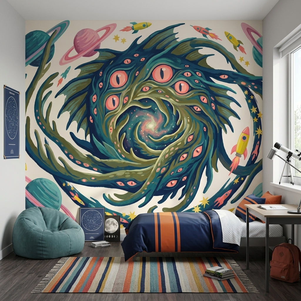 Galaxy Vortex Wallpaper Space Surreal Removable Wall Decor