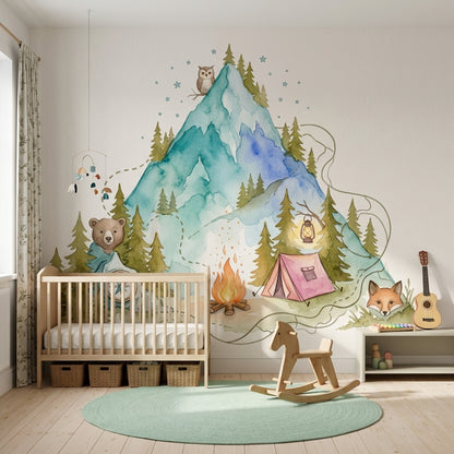 Mountain Landscape Wallpaper Pine Forest Removable Camping Wall Decor