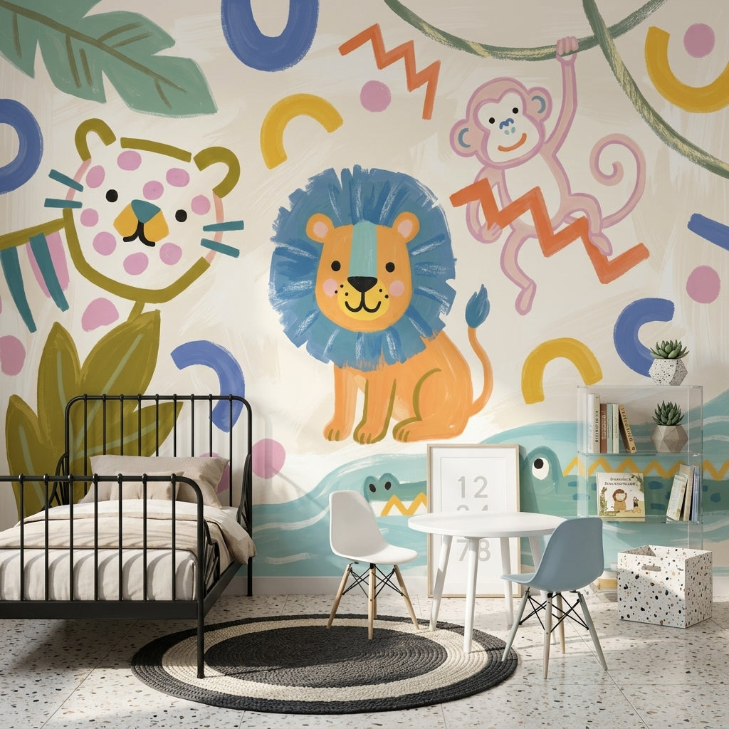 Jungle Animals Wallpaper Bright Kids Wall Mural