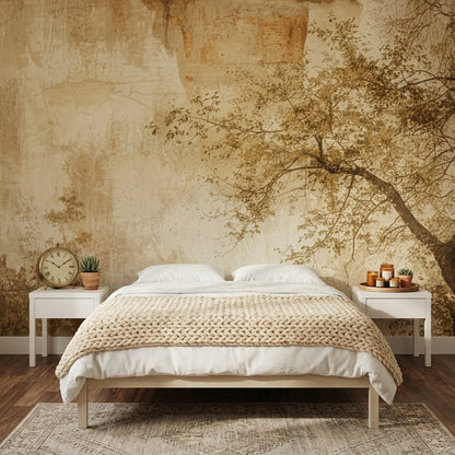 Vintage Mural Wallpaper Sepia Tree Branches Wall Mural