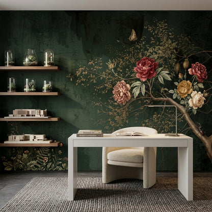 Dark Wallpaper Moody Botanical Removable Wall Decor