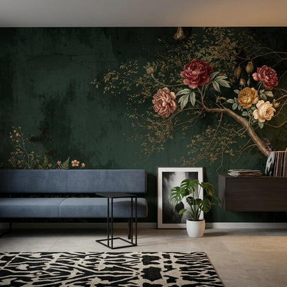 Dark Wallpaper Moody Botanical Removable Wall Decor