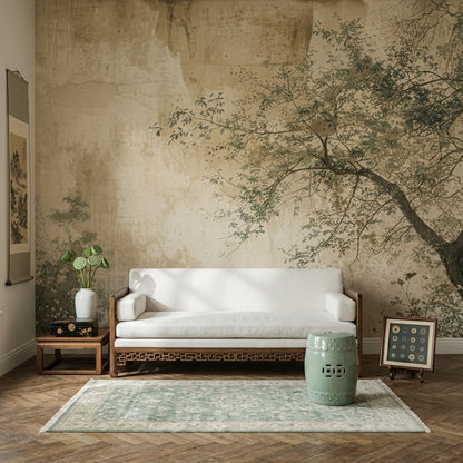 Paper Texture Wallpaper Muted Green Muted Green Wall Mural