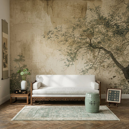 Paper Texture Wallpaper Muted Green Muted Green Wall Mural – Ready-to-Ship Outlet