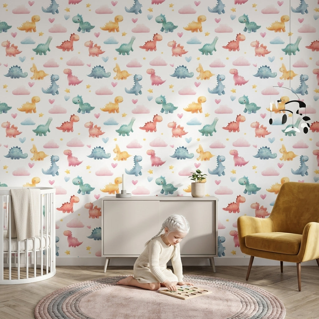 White Background Wallpaper Nursery Removable Kids Wall Decor