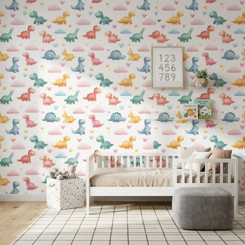 White Background Wallpaper Nursery Removable Kids Wall Decor