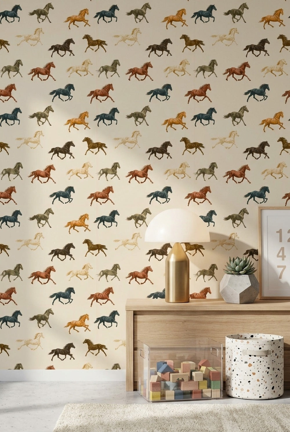 Horses Wallpaper Equestrian Galloping Decorative Mural
