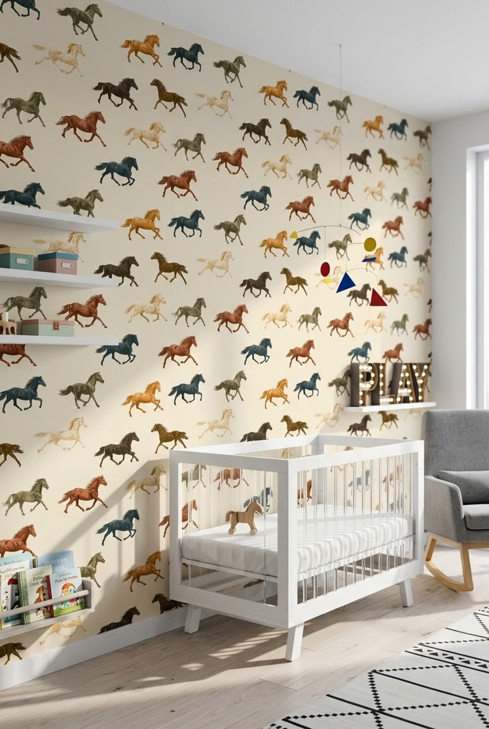 Horses Wallpaper Equestrian Galloping Decorative Mural