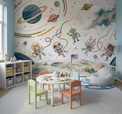 White Background Wallpaper American Flag Space Wall Mural
