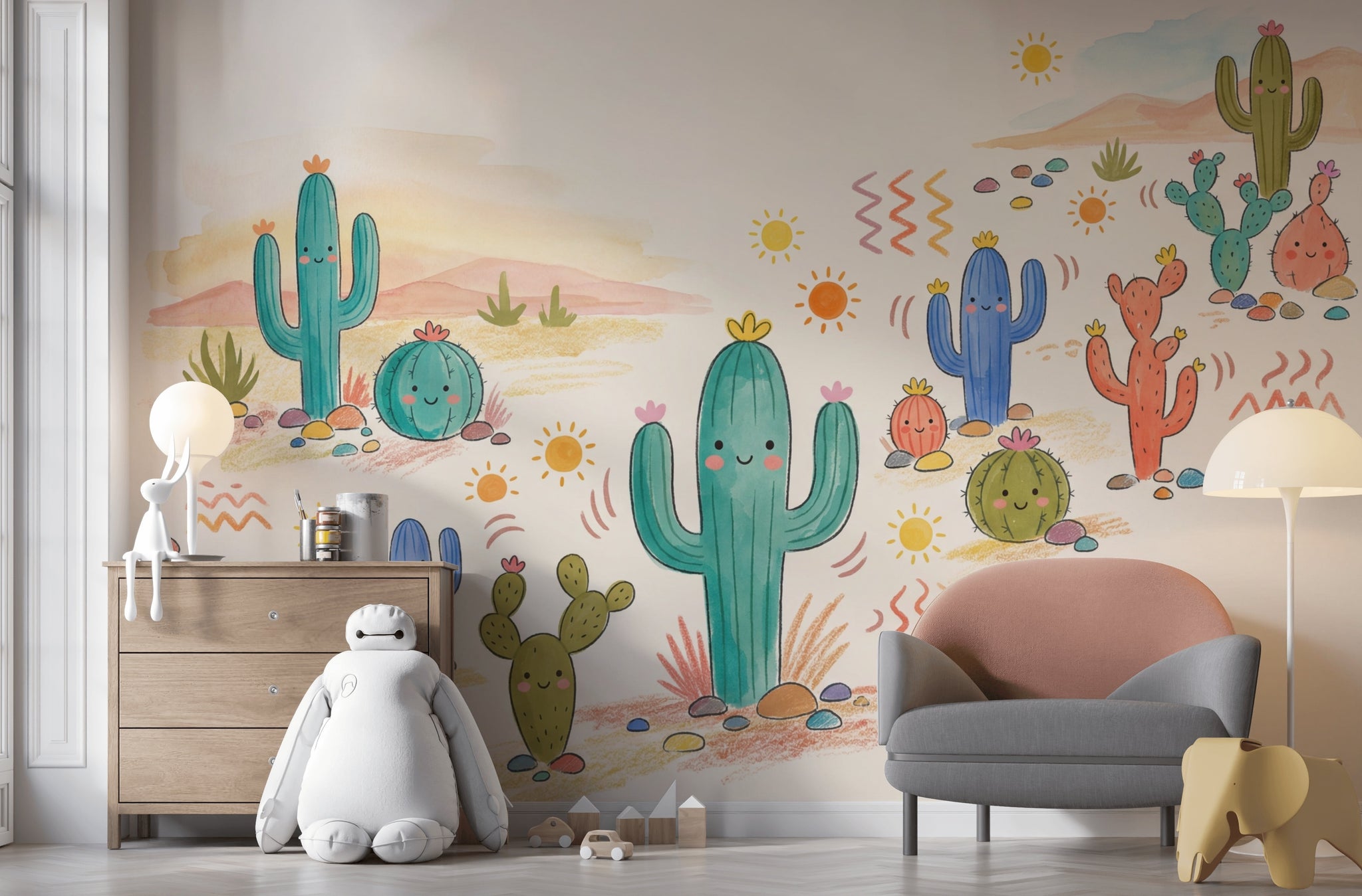 Desert Wallpaper Cactus Southwestern Removable Wall Decor