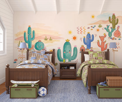 Desert Wallpaper Cactus Southwestern Removable Wall Decor