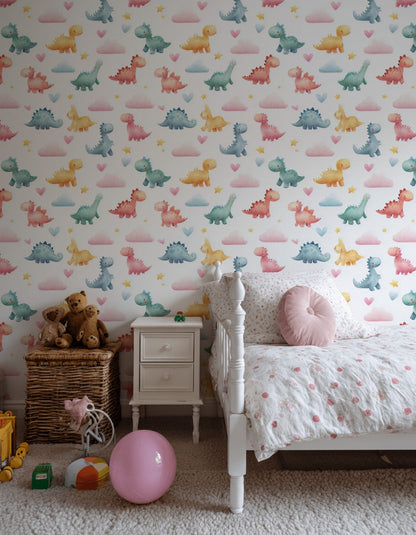 White Background Wallpaper Nursery Removable Kids Wall Decor