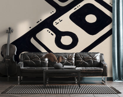 Mid Century Modern Wallpaper Retro Minimalist Removable Wall Decor