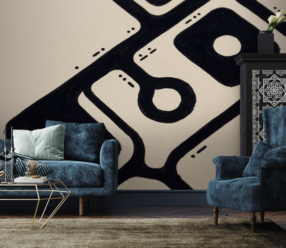 Mid Century Modern Wallpaper Retro Minimalist Removable Wall Decor