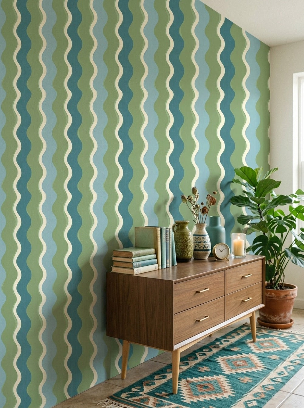 Mid Century Modern Wallpaper Retro Modern Decorative Mural