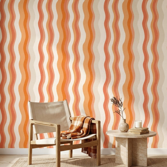 Mid Century Modern Wallpaper Abstract Pattern Removable Wall Decor