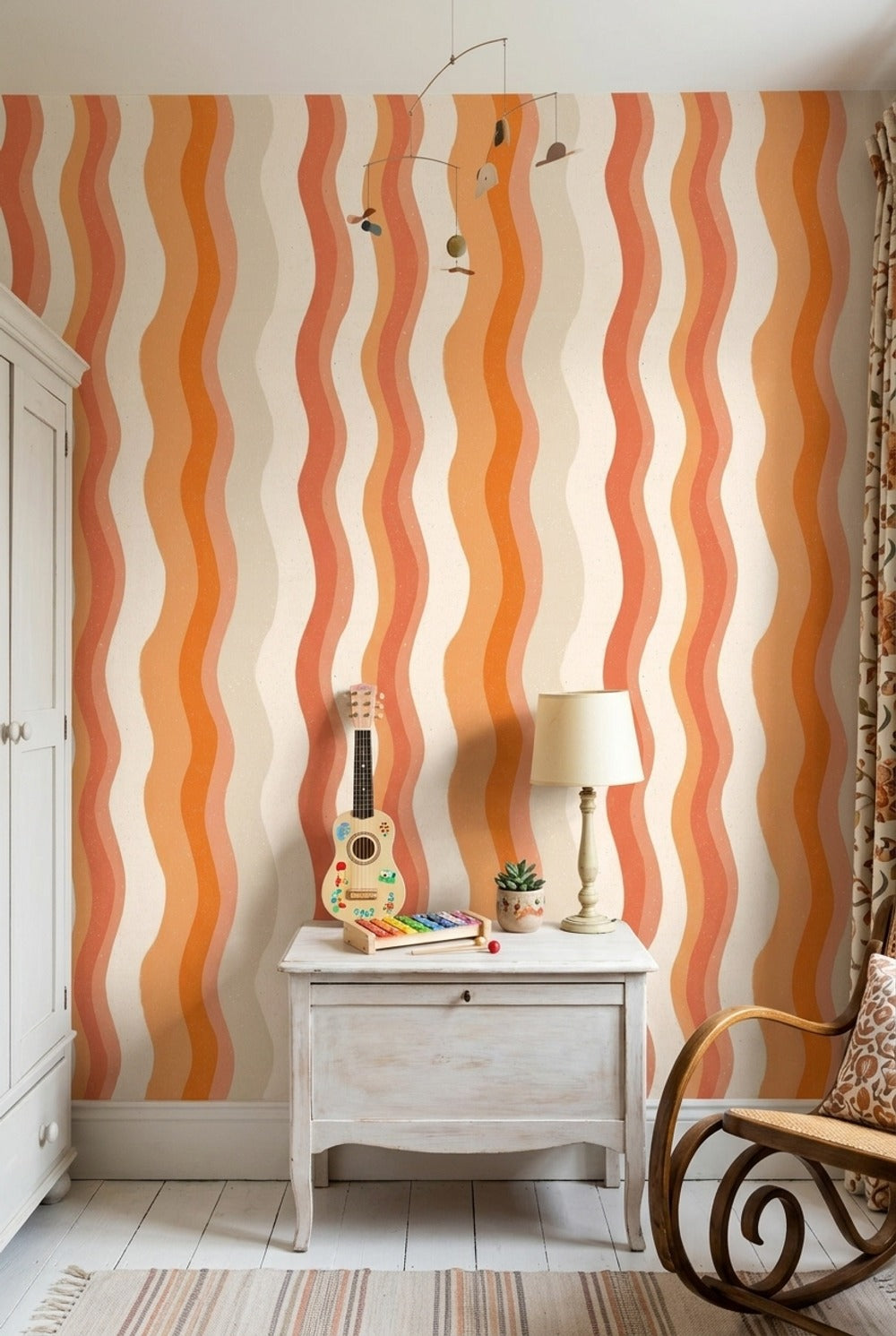 Mid Century Modern Wallpaper Abstract Pattern Removable Wall Decor