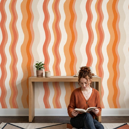 Mid Century Modern Wallpaper Abstract Pattern Removable Wall Decor