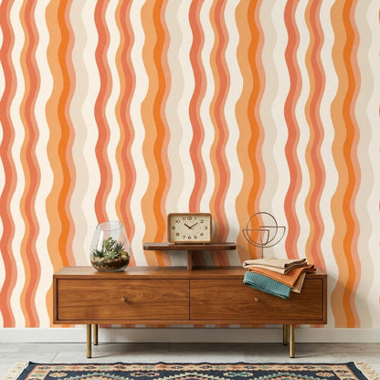 Mid Century Modern Wallpaper Abstract Pattern Removable Wall Decor
