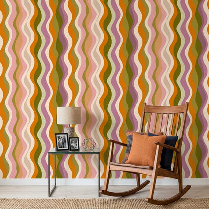 Mid Century Modern Wallpaper Retro Removable Abstract Wall Decor