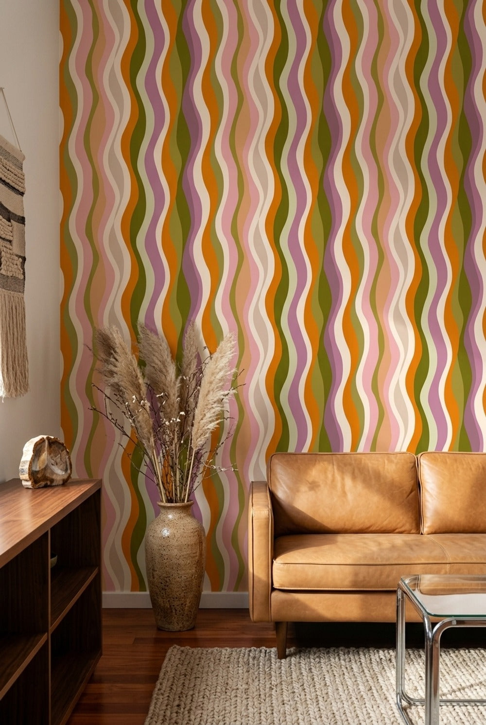 Mid Century Modern Wallpaper Retro Removable Abstract Wall Decor