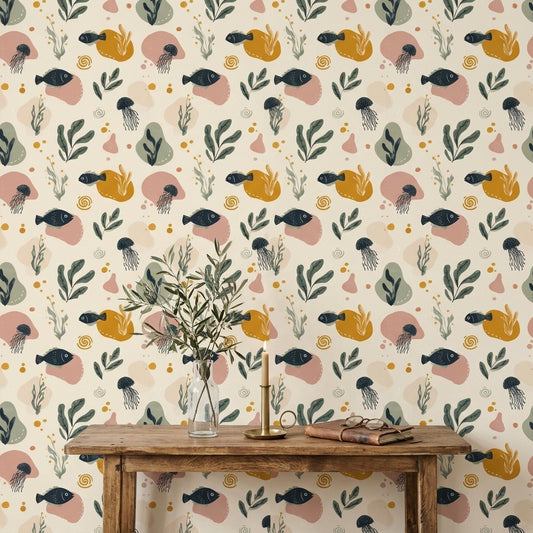 Underwater Wallpaper Sea Life Removable Fish Wall Double Roll