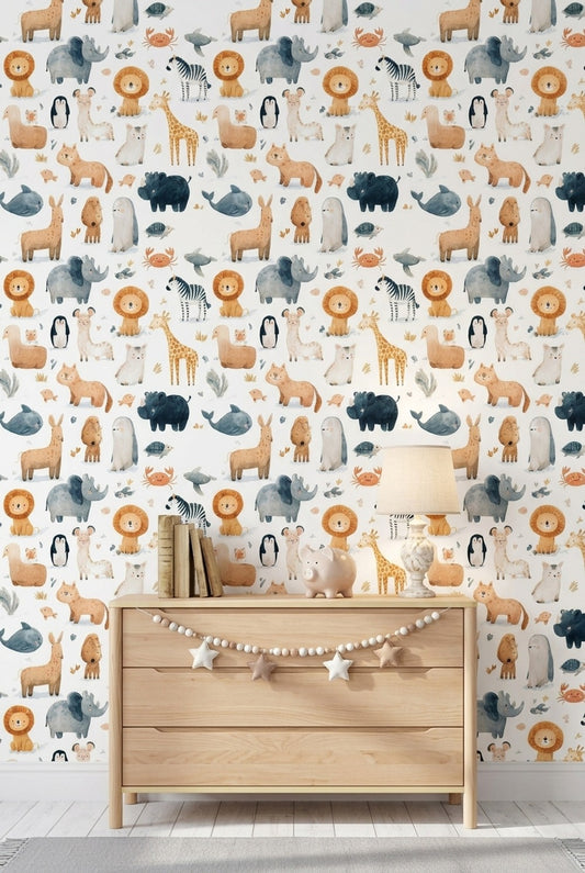 White Background Wallpaper Nursery Kids Removable Wall Decor