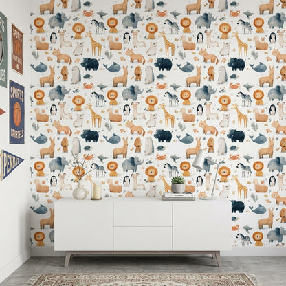 White Background Wallpaper Nursery Kids Removable Wall Decor