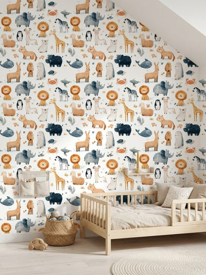 White Background Wallpaper Nursery Kids Removable Wall Decor