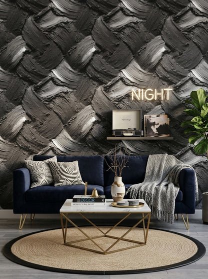 Textured Paint Wallpaper Impasto Removable Palette Knife Strokes Wall Decor