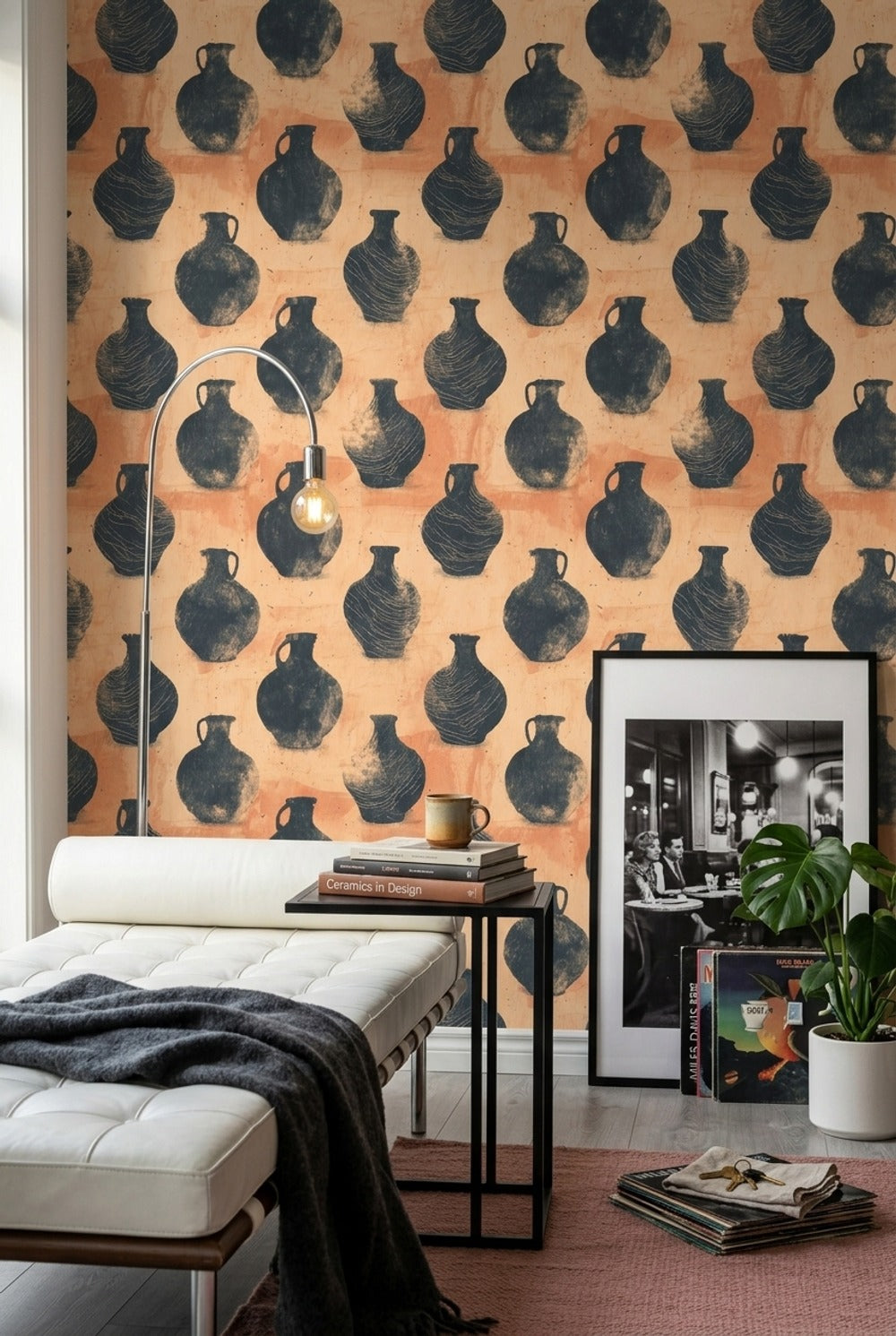 Ceramic Vases Wallpaper Pottery Removable Mediterranean Wall Decor