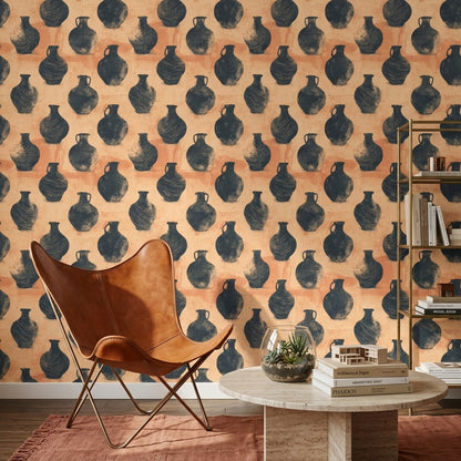 Ceramic Vases Wallpaper Pottery Removable Mediterranean Wall Decor