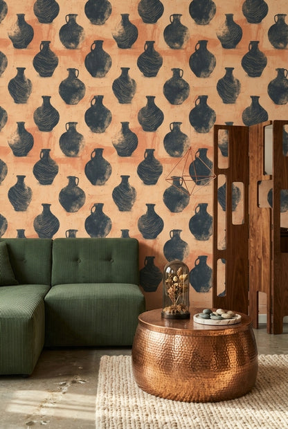 Ceramic Vases Wallpaper Pottery Removable Mediterranean Wall Decor