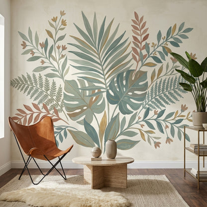 Tropical Leaves Wallpaper Botanical Foliage Wall Mural