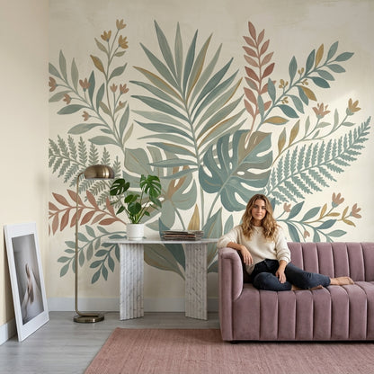 Tropical Leaves Wallpaper Botanical Foliage Wall Mural