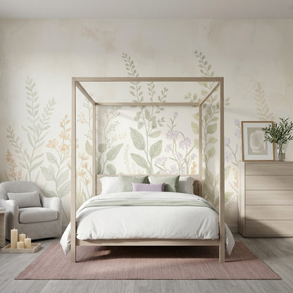 White Background Wallpaper Minimal Watercolor Removable Wall Decor