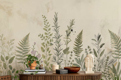 Paper Texture Wallpaper Muted Green Removable Wall Decor