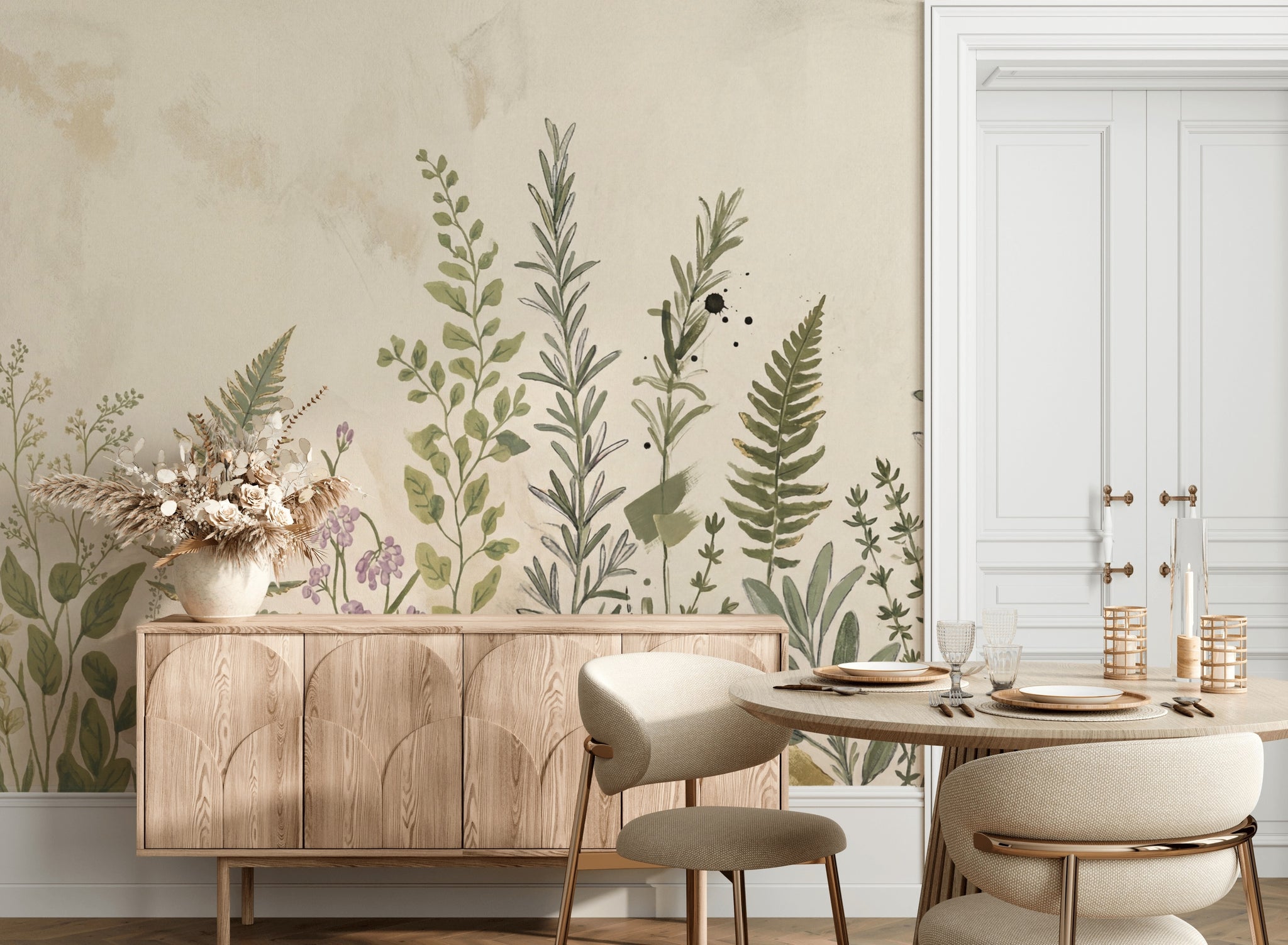 Paper Texture Wallpaper Muted Green Removable Wall Decor