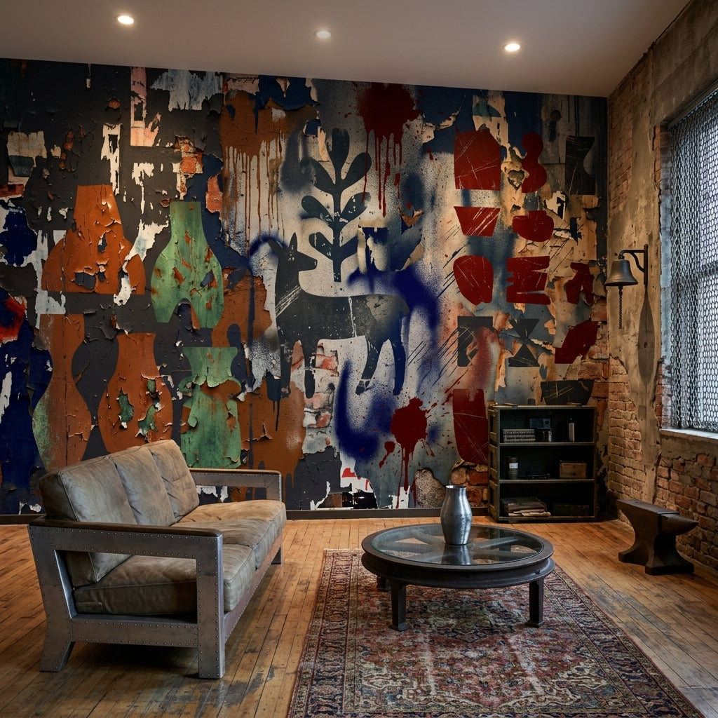 Grunge Texture Wallpaper Urban Patina Distressed Concrete Removable Wall Decor