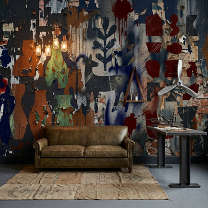 Grunge Texture Wallpaper Urban Patina Distressed Concrete Removable Wall Decor