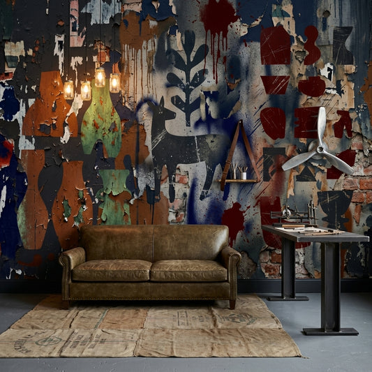 Grunge Texture Wallpaper Urban Patina Distressed Concrete Removable Wall Decor