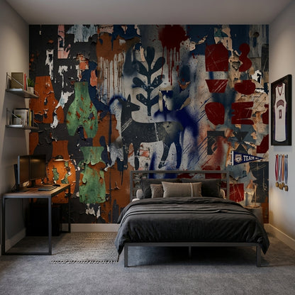 Grunge Texture Wallpaper Urban Patina Distressed Concrete Removable Wall Decor