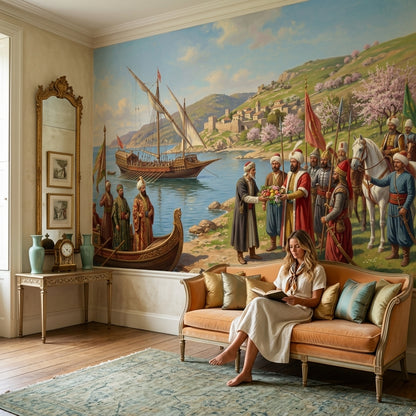 Walls Wallpaper Coastal Vintage Wall Mural
